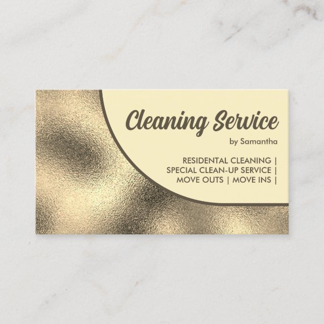 Bronze gold Bold Simple Business Card (Front)