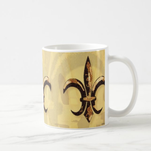 Bronze & Gold Fleur-de-lis Mug (Right)