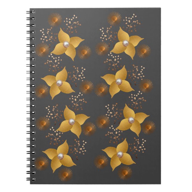 Bronze & gold  Floral Notebook (Front)