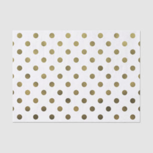 Bronze Gold Leaf Metallic Faux Foil Polka Dot Tissue Paper