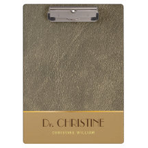 Bronze Gold Leather Brown Custom Name Elegant