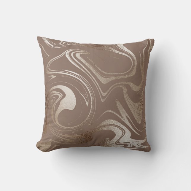 Bronze/gold/Swirl Reversible Pillow (Front)