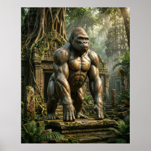 Bronze Gorilla Temple Poster