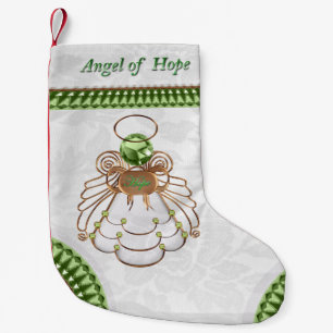 Bronze Green - Filigree Christmas Angel of Hope Small Christmas Stocking