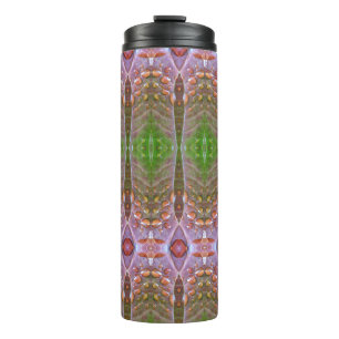 Bronze & Green Leaf Ikat 17 Thermal Tumbler