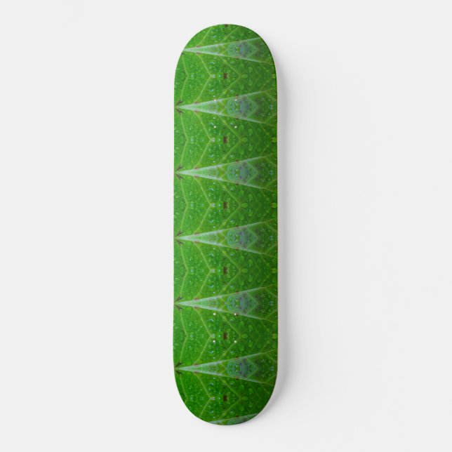 Bronze & Green Leaf Ikat 18  Skateboard (Front)