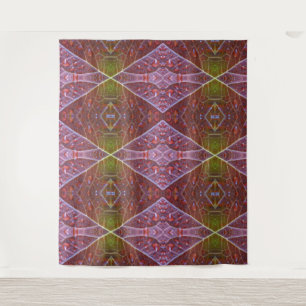 Bronze & Green Leaf Ikat 20  Tapestry