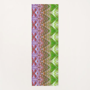 Bronze & Green Leaf Ikat 2 pouf Long Ways Yoga Mat
