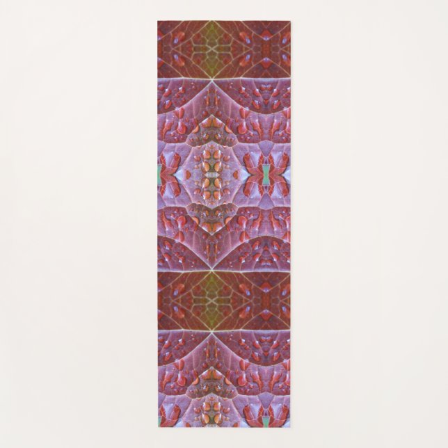 Bronze & Green Leaf Ikat 2 Pouf Yoga Mat (Front)