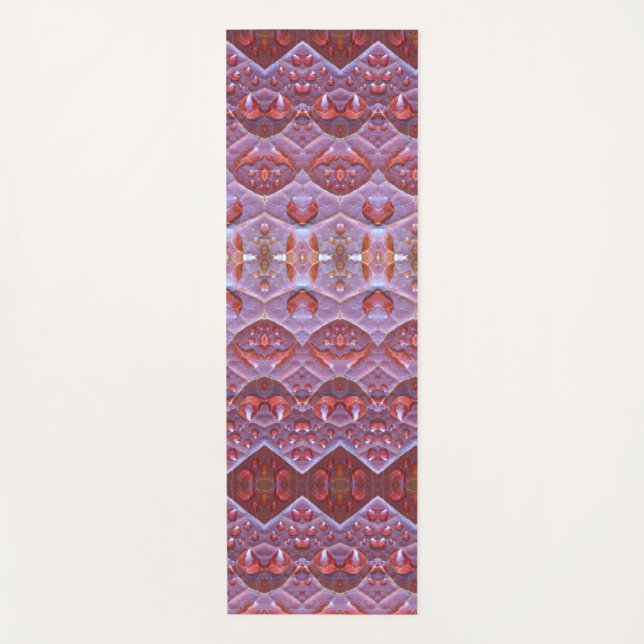 Bronze & Green Leaf Ikat 8 Yoga Mat (Front)