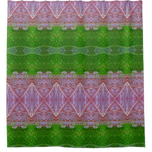 Bronze & Green Leaves Ikat Too Shower Curtain