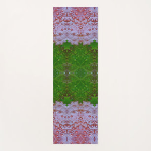 Bronze & Green Leaves Ikat Yoga Mat