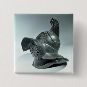Bronze helmet of Thracian gladiator, Roman, 1st ce 15 Cm Square Badge