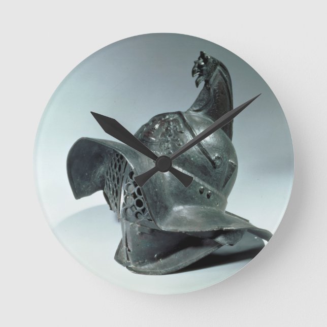 Bronze helmet of Thracian gladiator, Roman, 1st ce Round Clock (Front)