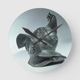 Bronze helmet of Thracian gladiator, Roman, 1st ce Round Clock