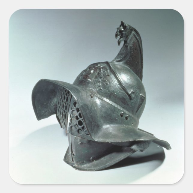 Bronze helmet of Thracian gladiator, Roman, 1st ce Square Sticker (Front)