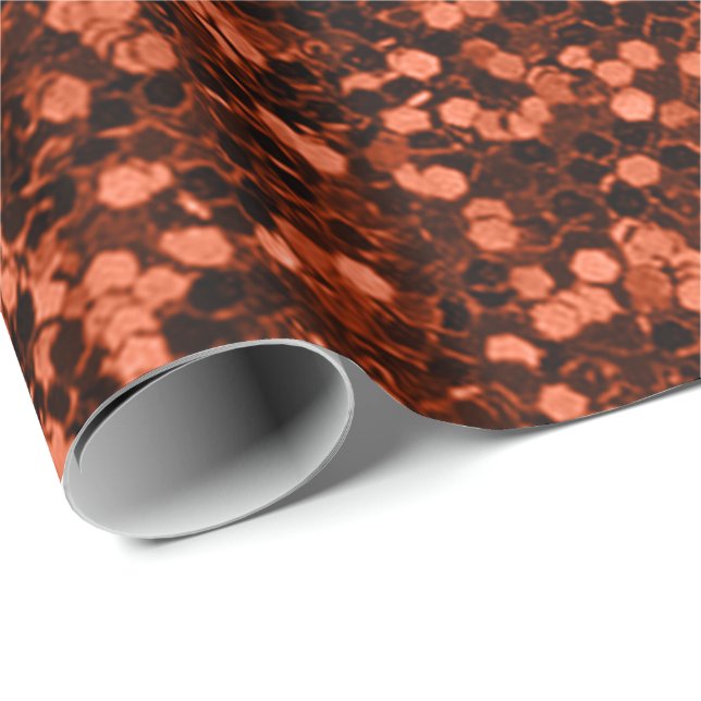 Bronze Honey Copper Glitter Sparkly Wedding Bridal Wrapping Paper (Roll Corner)
