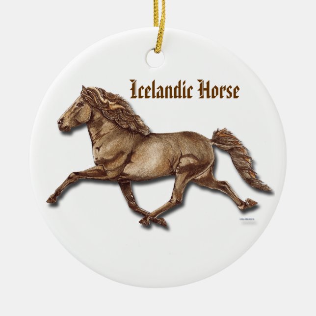 Bronze Icelandic Ceramic Tree Decoration (Front)