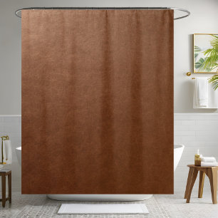 Bronze Leather Shower Curtain 