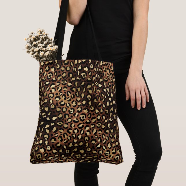 Bronze Leopard Tote Bag (Close Up)