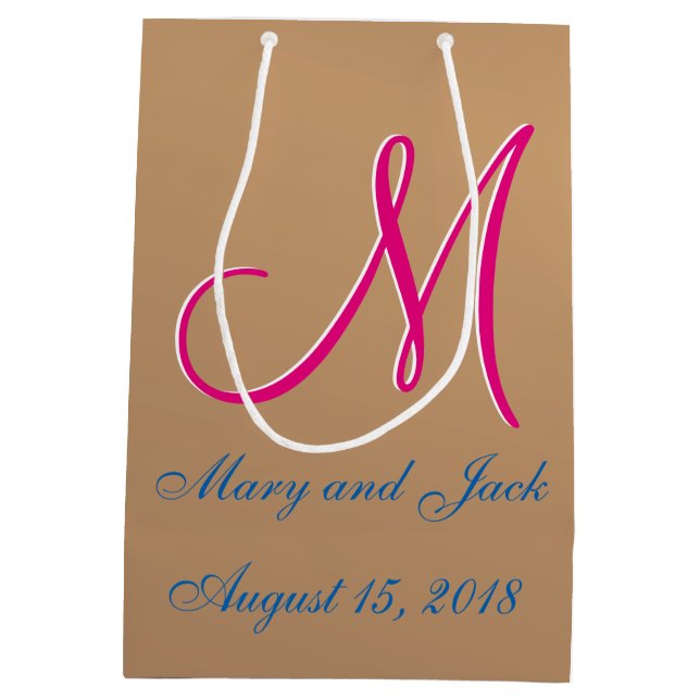 Bronze Light 3d Monogram Medium Gift Bag (Back)