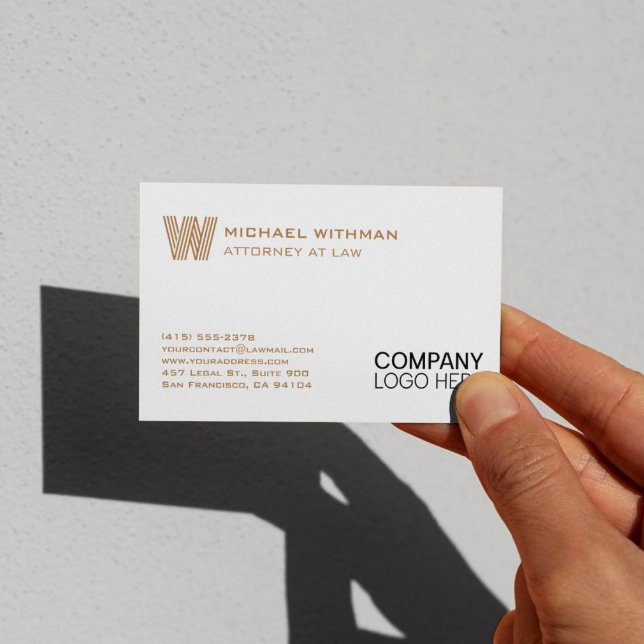BRONZE LINE MONOGRAM  BUSINESS LOGO PROFESSIONAL CARD (Creator Uploaded)