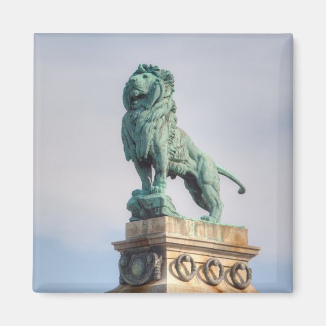 Bronze Lion Statue Magnet (Front)