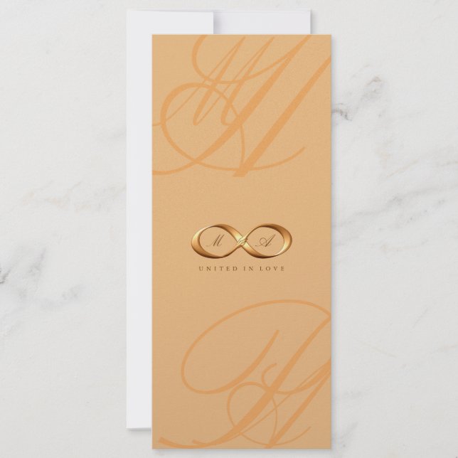 Bronze Love Infinity Hand Clasp Wedding Invite (Front)