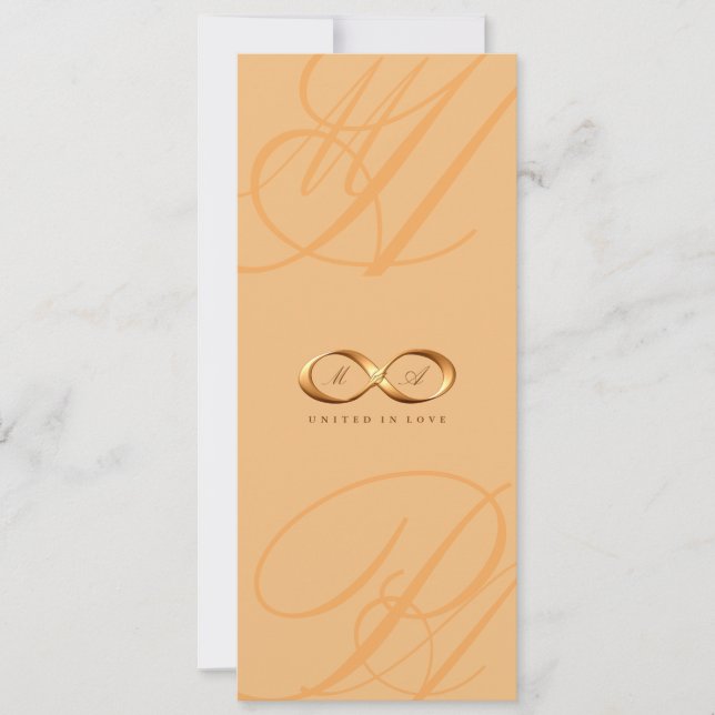 Bronze Love Infinity Hand Clasp Wedding Invite (Front)