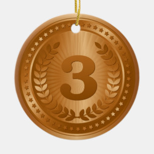 Bronze medal 3rd place winner ceramic tree decoration