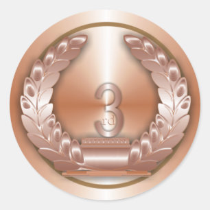 Bronze Medal Classic Round Sticker