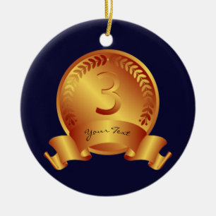 Bronze Medal & Custom text Award Winner Ceramic Tree Decoration