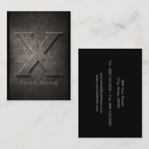 Bronze Metal Monogrammed X Business Card