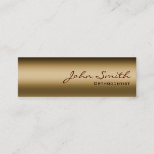 Bronze Metal Orthodontist Business Card