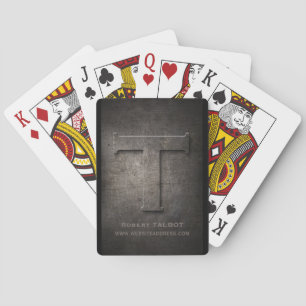 Bronze Metal T Monogram Customisable Playing Cards