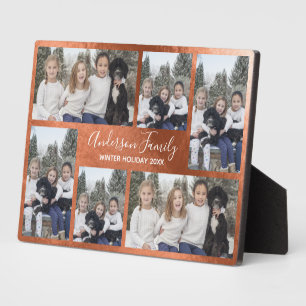 Bronze Metallic Customisable Six Photo Template Plaque