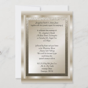 Bronze metallic elegant wedding stationery invitation