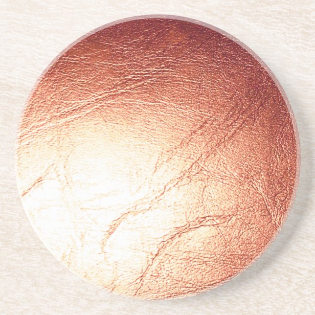 Bronze Metallic Leather Coaster (Front)