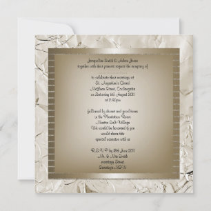 Bronze metallic new WEDDING Or engagement invite