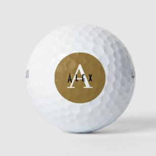 Bronze Mist Brown Modern Custom Monogram Golf Balls