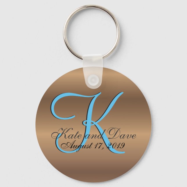 Bronze Monogram Amazing Fab Key Ring (Front)