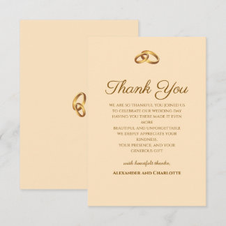 Bronze Monogram Thank You Card