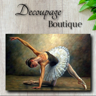 Bronze Oil Graceful Ballerina Decoupage Tissue Paper