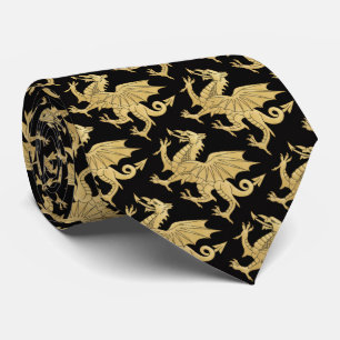 Bronze on Black Y Ddraig Goch Tie