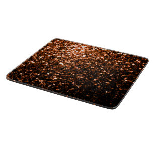Bronze orange brown copper faux glitters sparkles cutting board