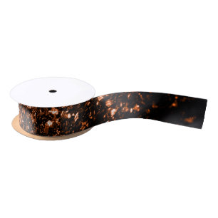 Bronze orange brown copper faux glitters sparkles satin ribbon