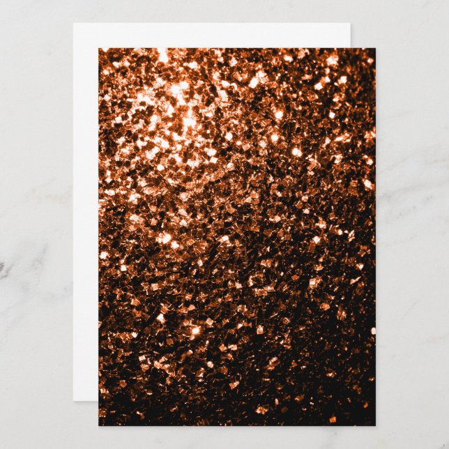 Bronze Orange Brown glitters sparkles Invitation (Front/Back)