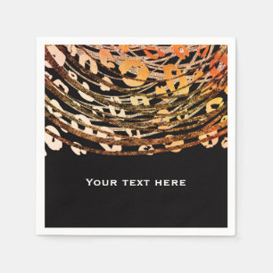 Bronze Orange Cheetah Exotic Print Party Napkin
