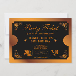 Bronze Party Ticket Invitation