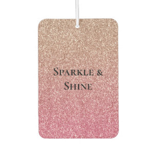 Bronze Pink Faux Glitter Car Air Freshener